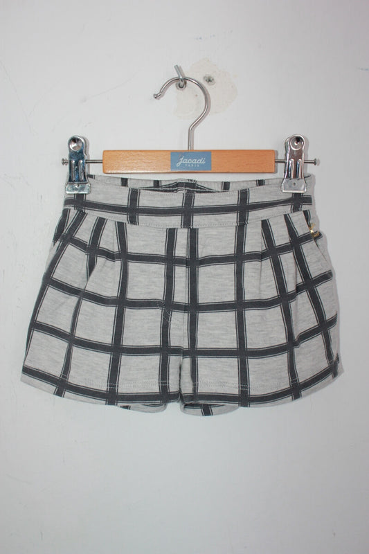 preloved grijze geruite korte broek van petit bateau in maat 92-98 voor een meisje