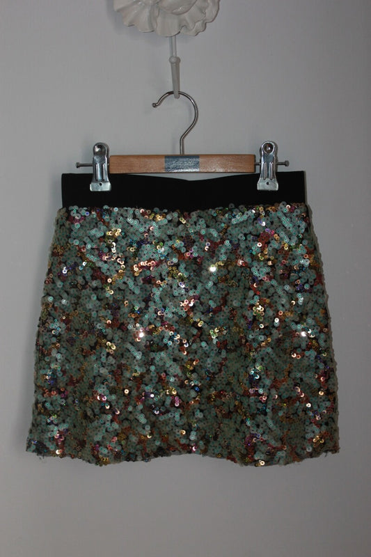 preloved rokje met pailletten in multicolour van dixie in maat 128-134