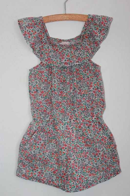 tweedehands zomerse korte liberty jumpsuit in multicolour van monoprix in maat 110