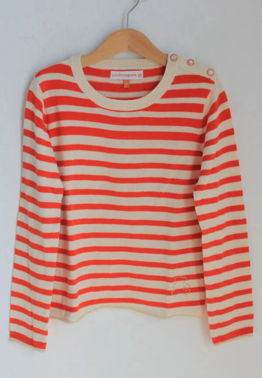 creme-oranje-gestreepte-trui-maat-128-meisje-lulu-castagnette