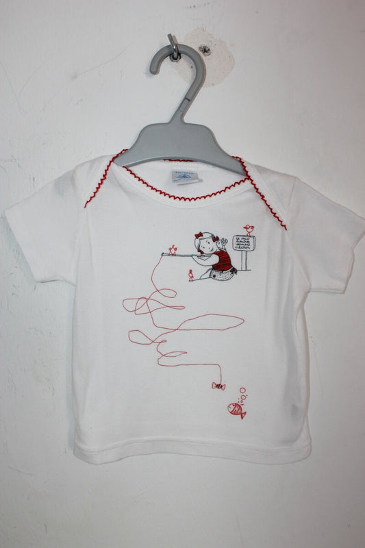 tweedehands-wit-shirt-korte-mouwen-vissend-meisje-maat-68-petit-bateau