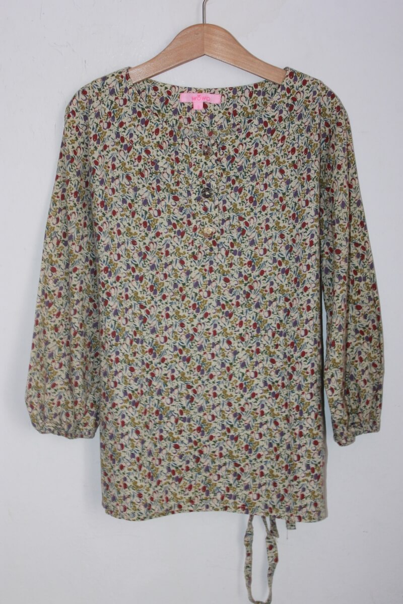 tweedehands katoenen liberty blouse in multicolour met lange mouwen, maat 128 voor een meisje van wowo paris