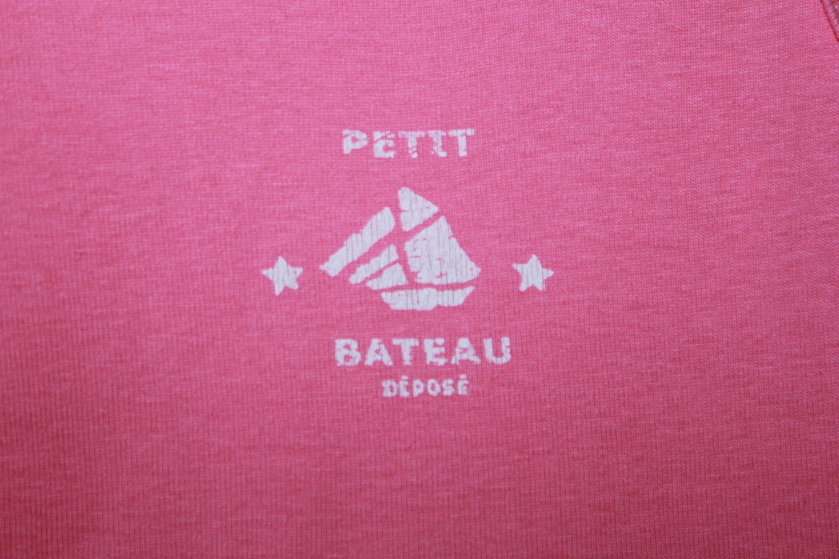 tweedehands katoenen mouwloos roze shirtje van petit bateau in maat 68