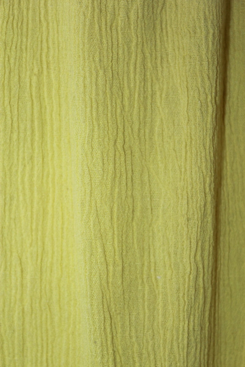 preloved unisex katoenen zomerse gele lange broek van wowo paris in maat 62