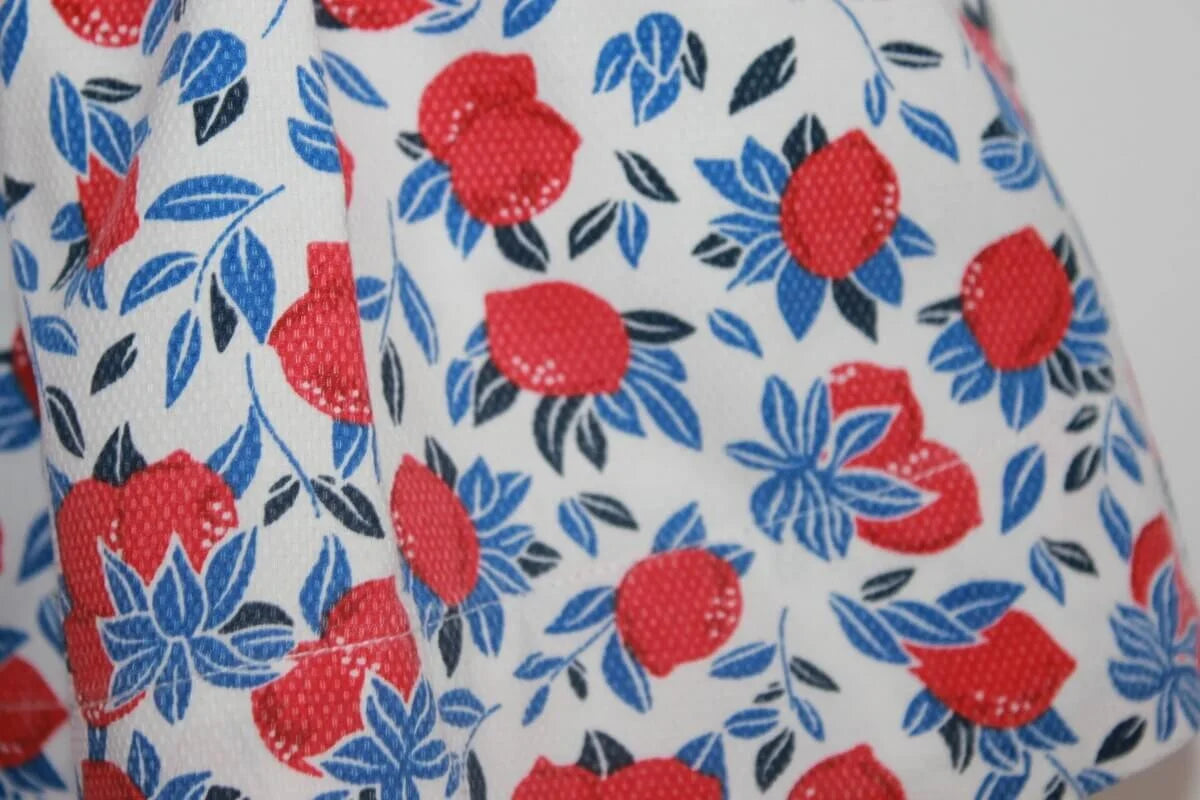 tweedehands katoenen blauw-witte rok met rode citroenen in maat 98-104 van petit bateau