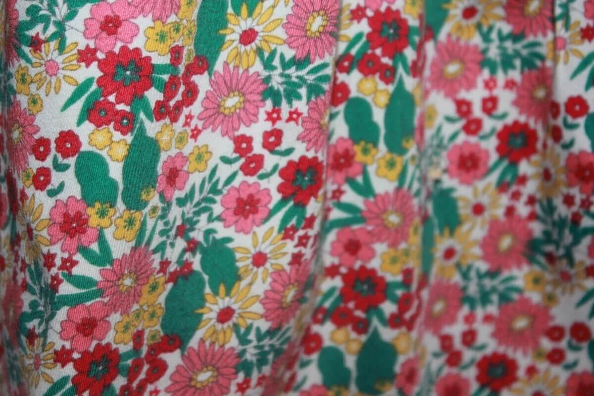 tweedehands katoenen gebloemde jurk met lange mouwen in multicolour van petit bateau, maat 68