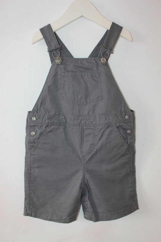 preloved katoenen korte grijze salopette van petit bateau in maat 74 voor een baby jongen